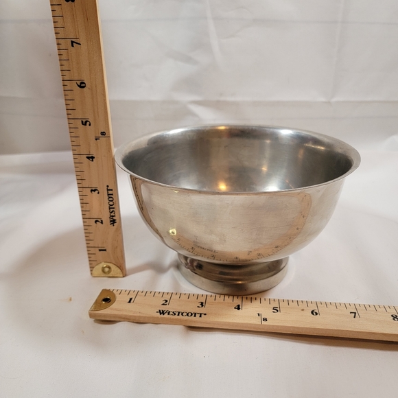 Vintage Newburyport Towle Pewter 5” Footed Bowl 2 3/4" Tall Flared #7612 - Picture 4 of 10